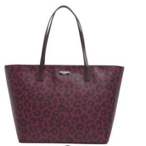 NWT Kate Spade Shore Street Margareta Purple Black Leopard Tote